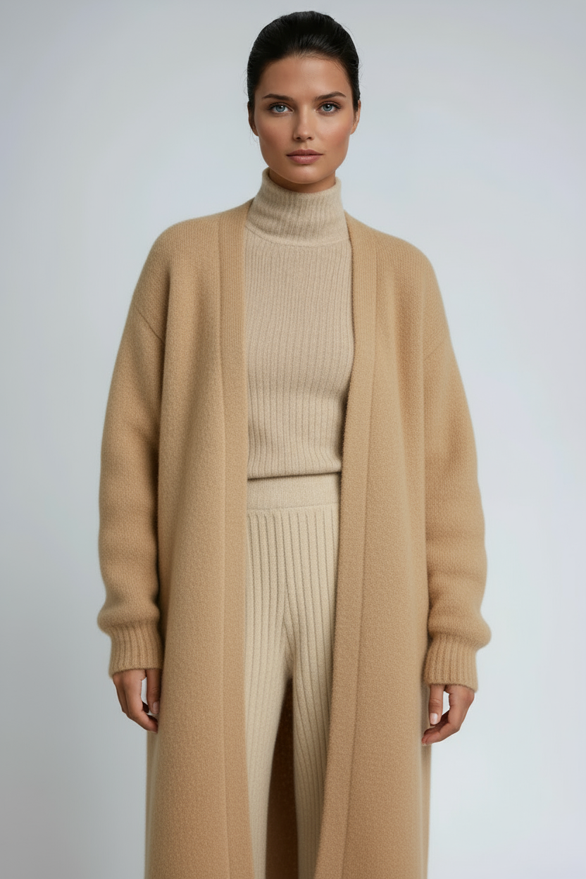 Hanna | Cárdigan largo y elegante para mujer de suave punto