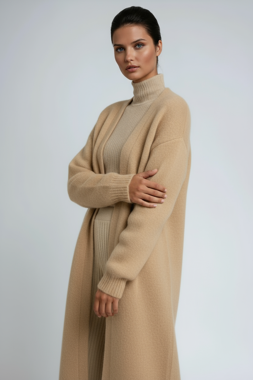 Hanna | Cárdigan largo y elegante para mujer de suave punto