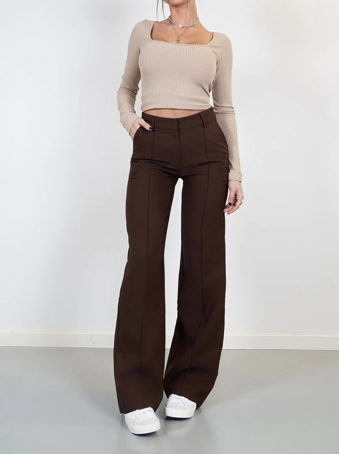 Isabella | Pantalones elegantes de mujer de cintura alta
