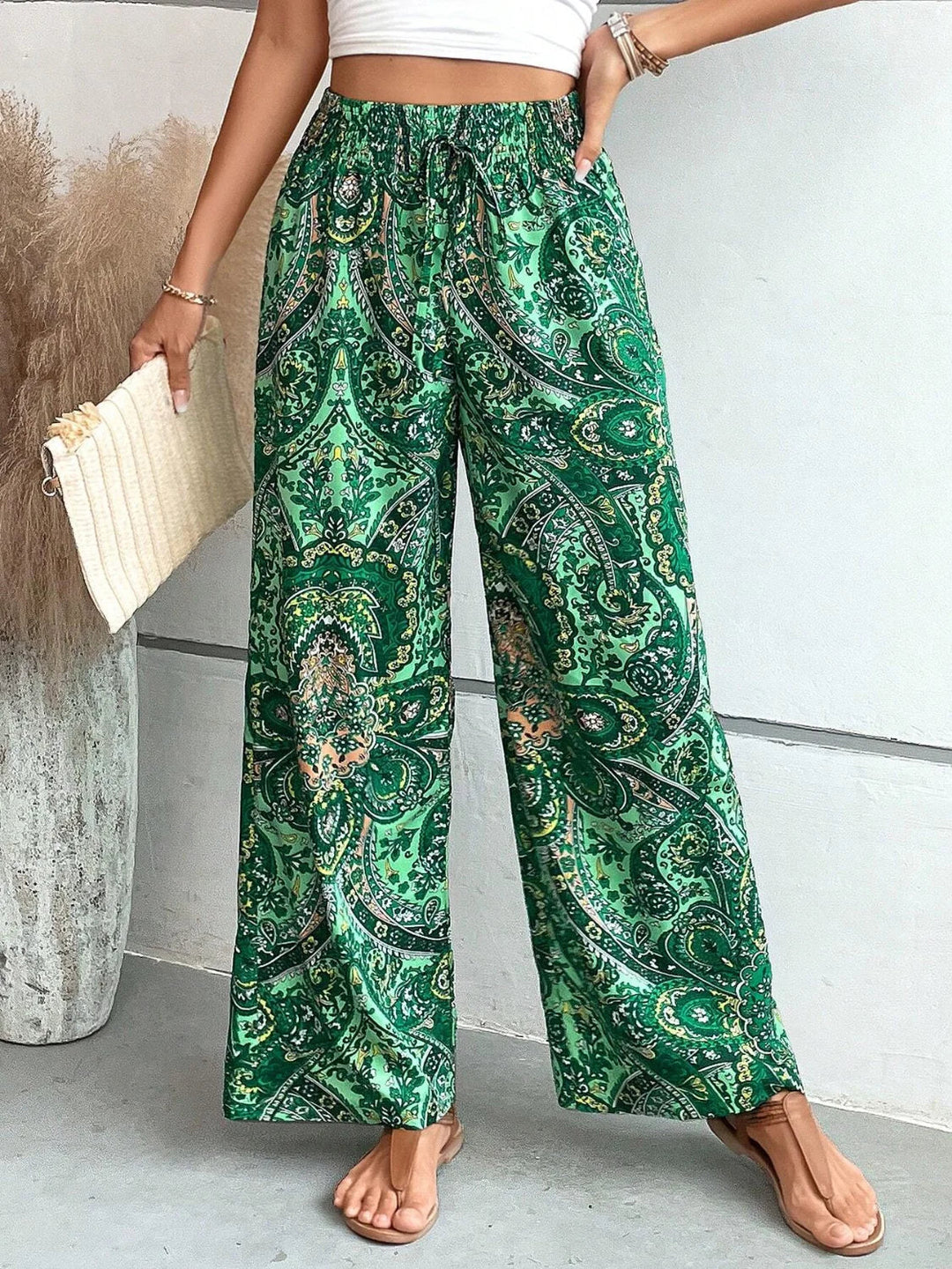 Daphne | pantalones boho anchos para mujer con estampado, ligeros y estilosos