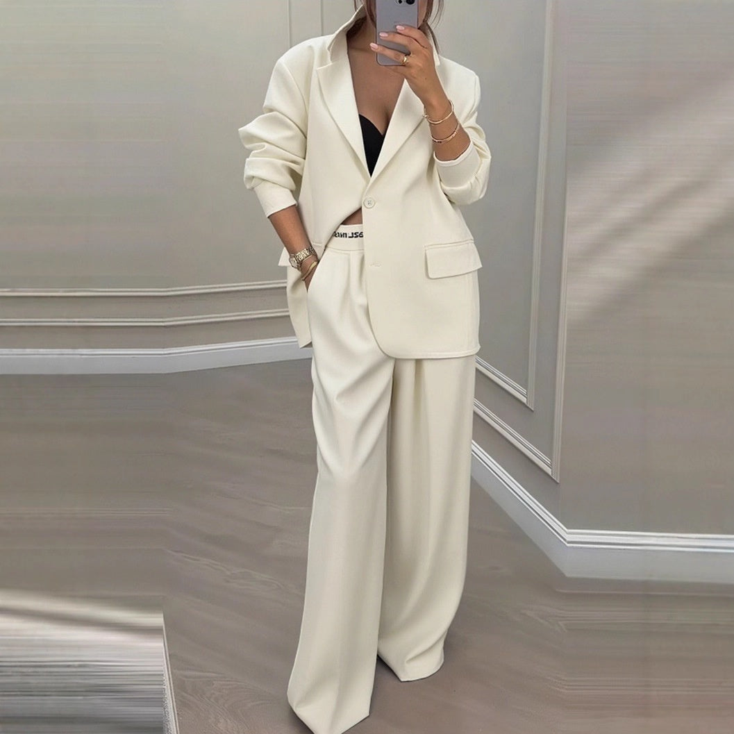 Pamela | Conjunto de mujer con blazer y pantalones anchos, elegante y moderno