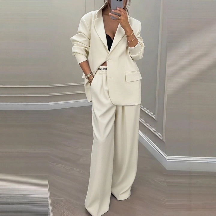 Pamela | Conjunto de mujer con blazer y pantalones anchos, elegante y moderno