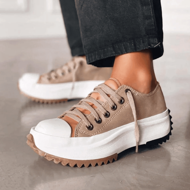 Lena - Zapatillas ortopédicas de mujer en plataforma | Con cordones