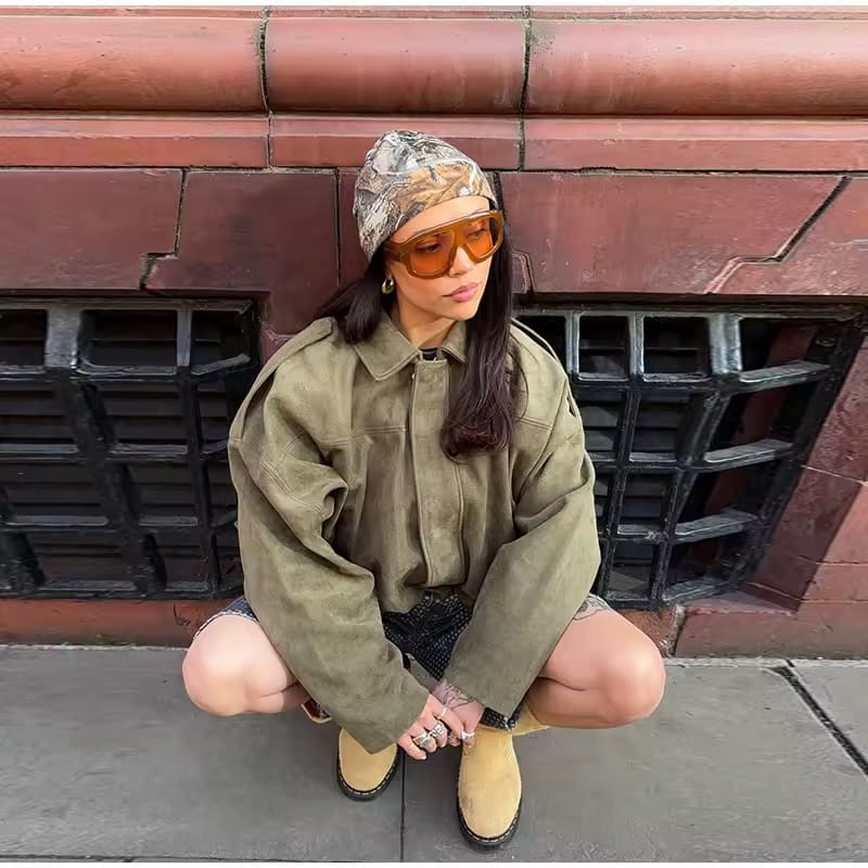 Bertha– Chaqueta de Ante Oversize para Mujer