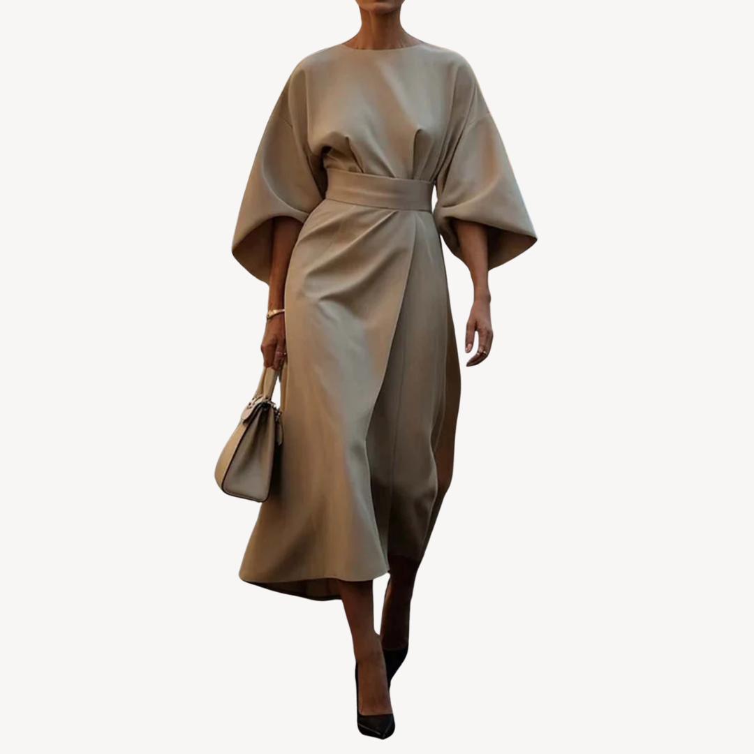 Viviana | Vestido midi elegante con mangas anchas