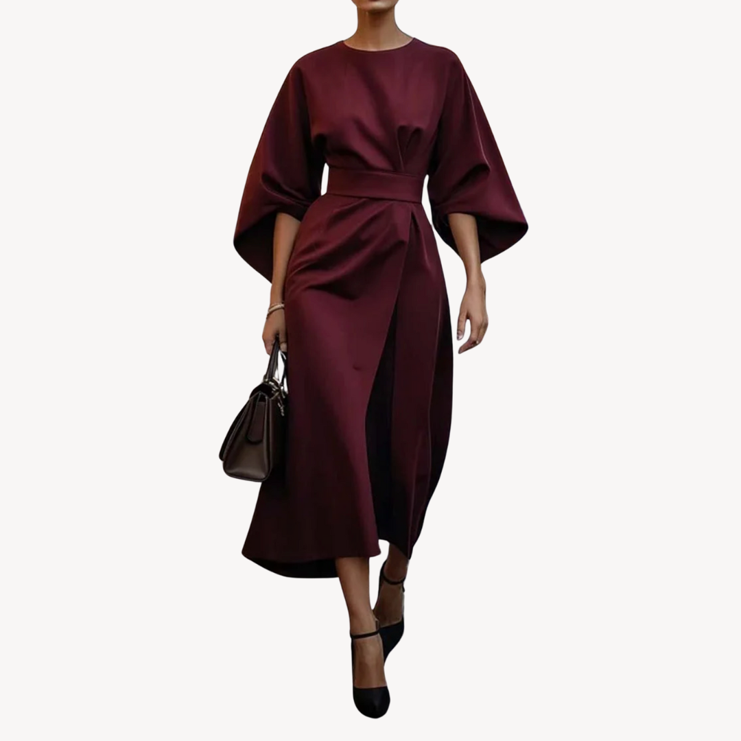 Viviana | Vestido midi elegante con mangas anchas
