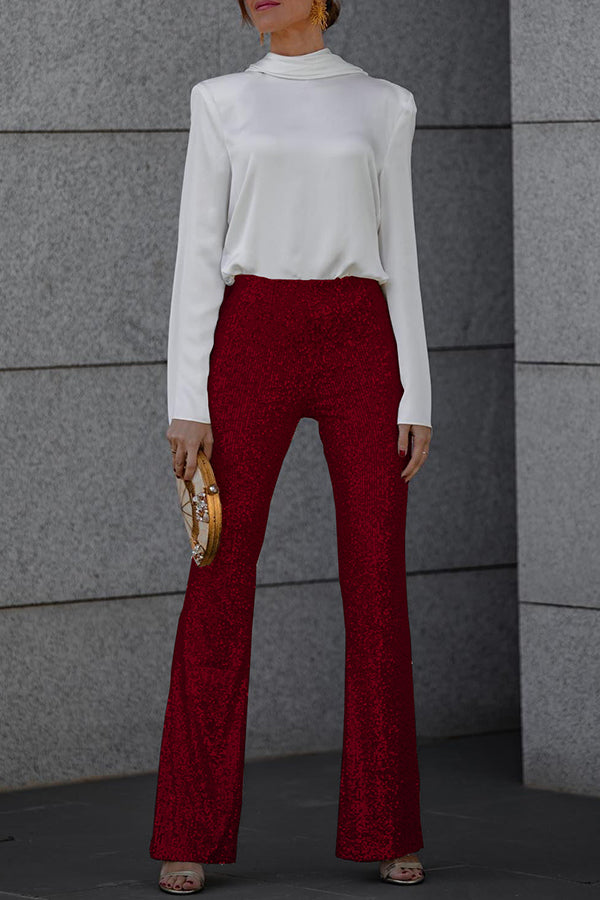 Adrianna - Pantalones de Campana para Mujer con Lentejuelas | Ropa para Fiestas