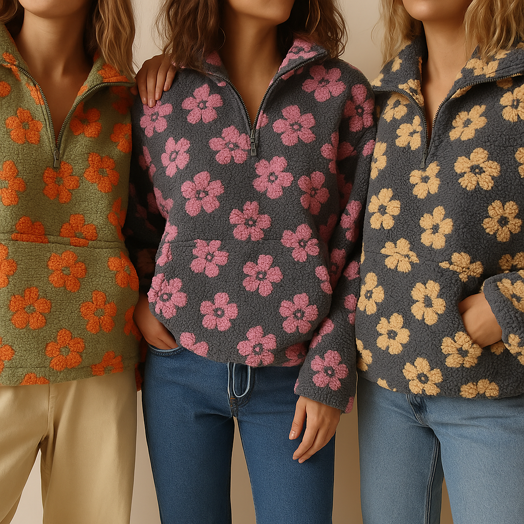 Sofiaa | Sudadera de Polar Acogedora de Invierno con Patrón Floral