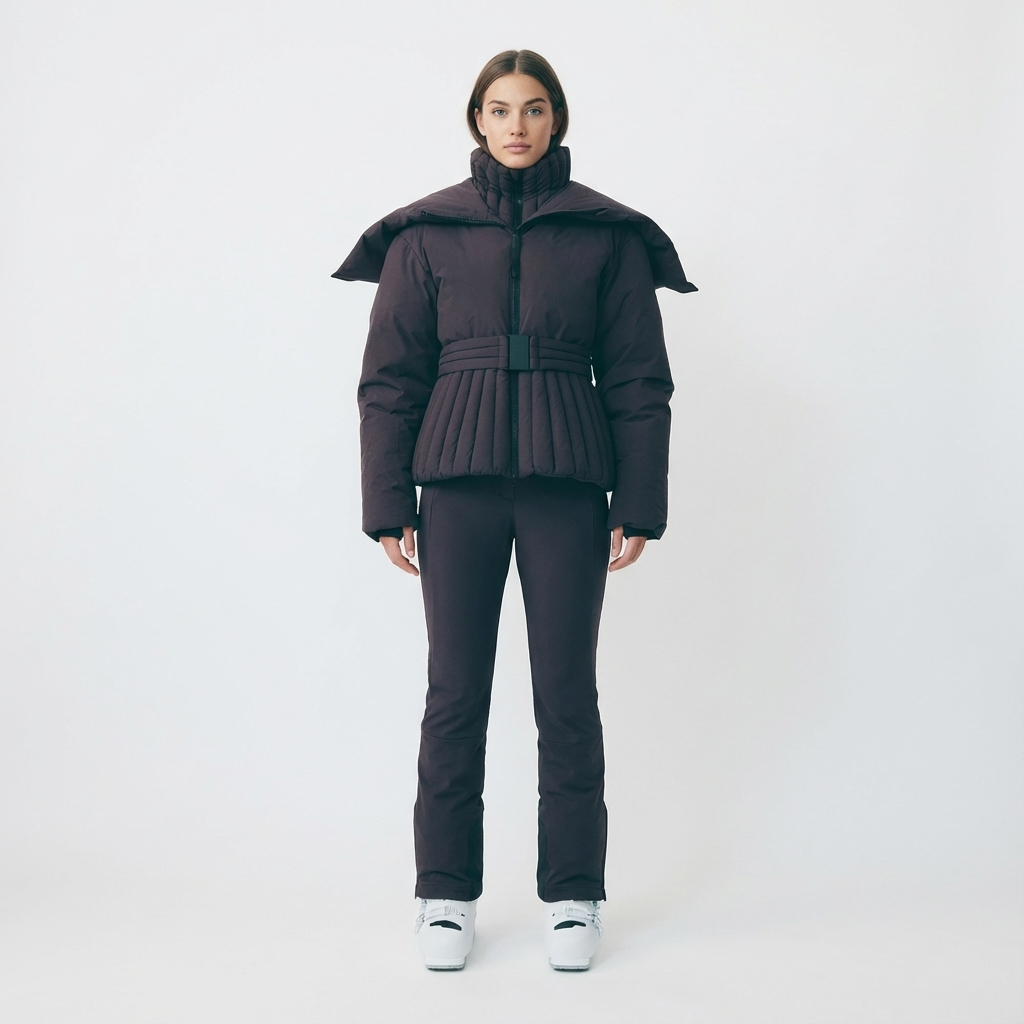 Glenda - Chaqueta de esquí impermeable con capucha desmontable y corte ajustado para mujeres