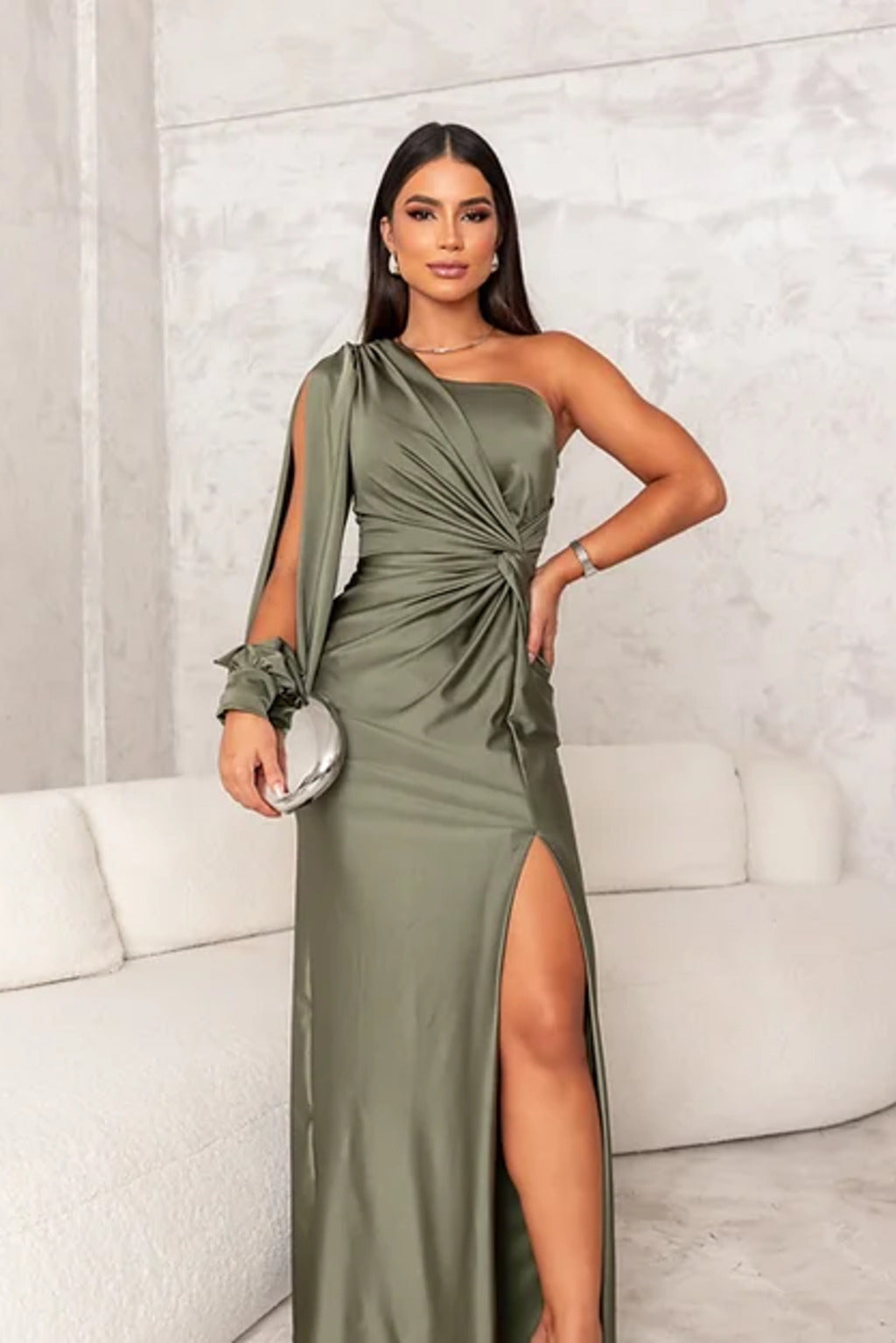 Penélope | Elegante vestido de noche maxi de un solo hombro