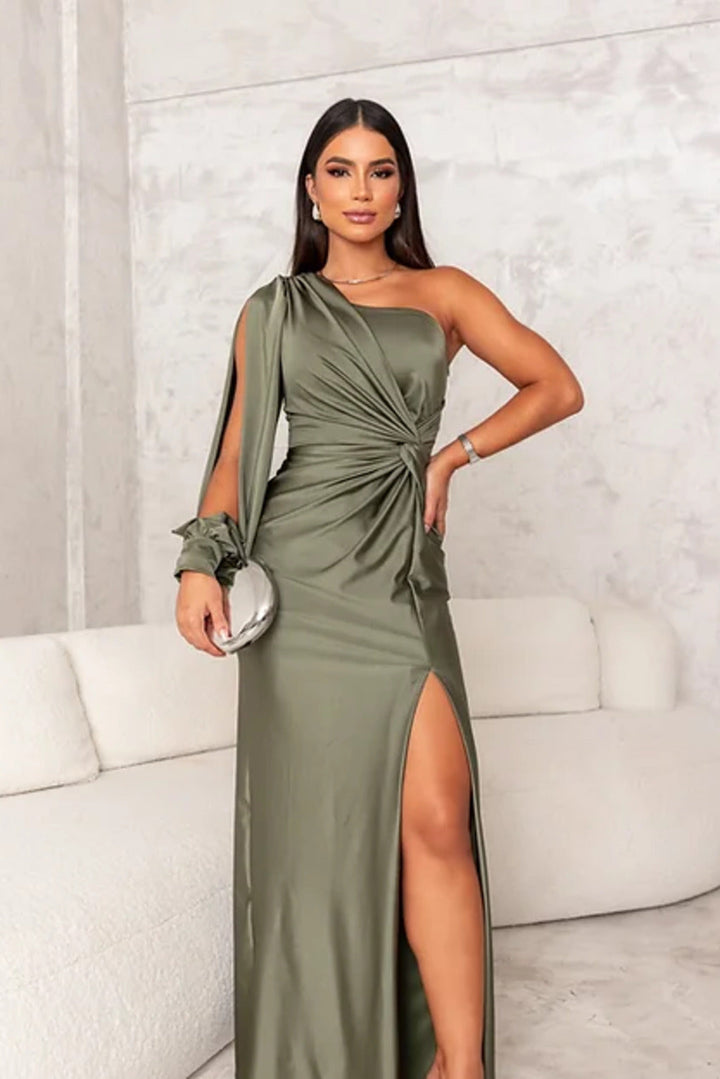 Penélope | Elegante vestido de noche maxi de un solo hombro