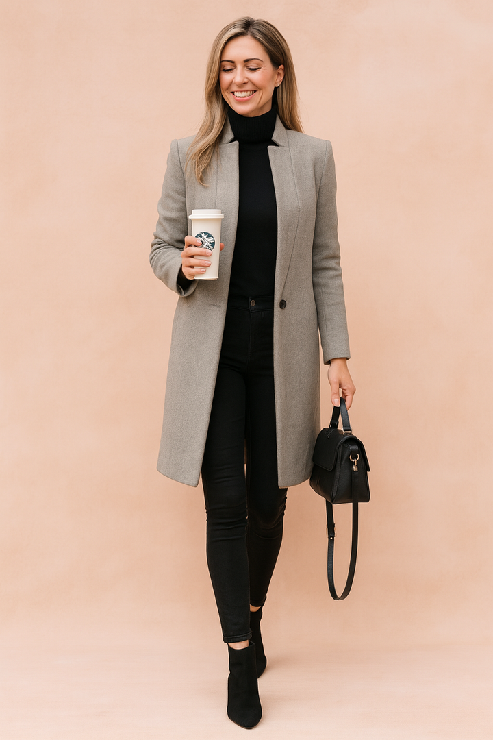 Sabrina | Abrigo clásico y elegante para mujer de corte recto