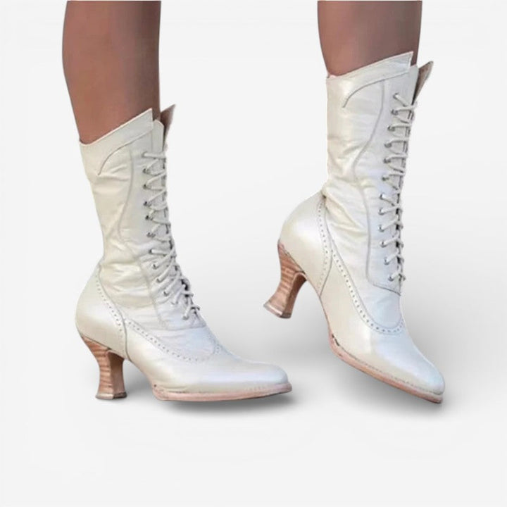 Lisa | Botas de mujer de tacón alto, punta afilada, con cordones, diseño elegante y moderno