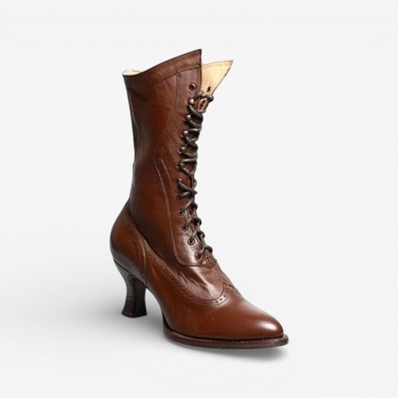 Lisa | Botas de mujer de tacón alto, punta afilada, con cordones, diseño elegante y moderno