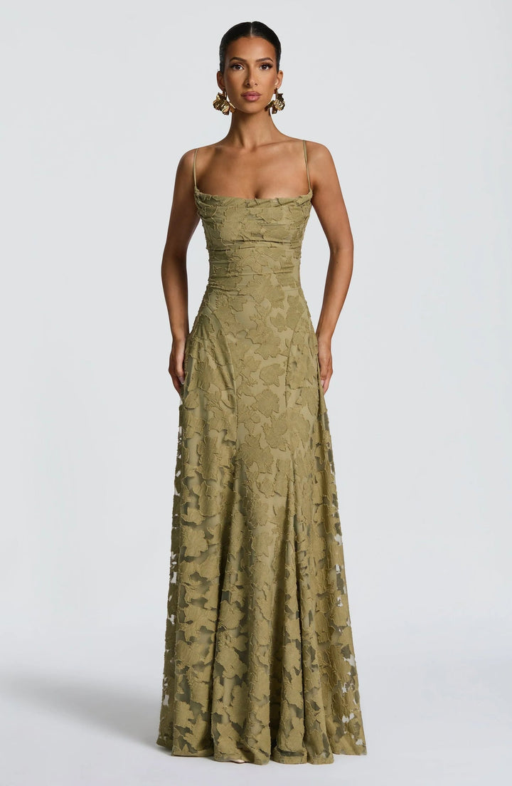 Lilly | vestido de noche femenino con corte en A, estilo maxi