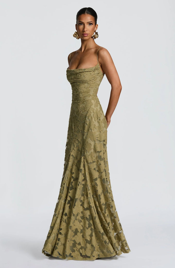 Lilly | vestido de noche femenino con corte en A, estilo maxi