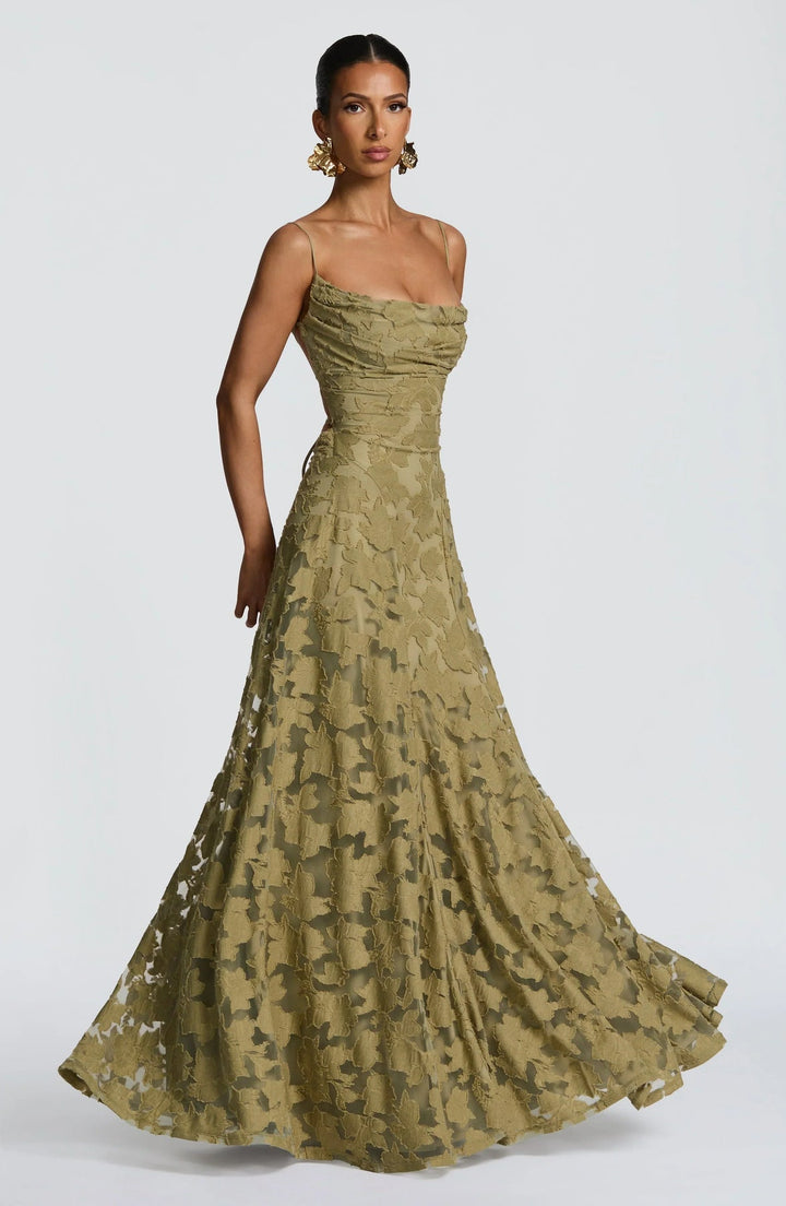 Lilly | vestido de noche femenino con corte en A, estilo maxi
