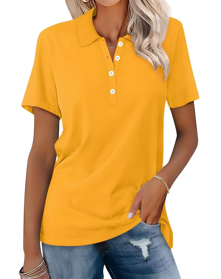 Vivian - Polo básico y universal para mujer con manga corta para el día a día