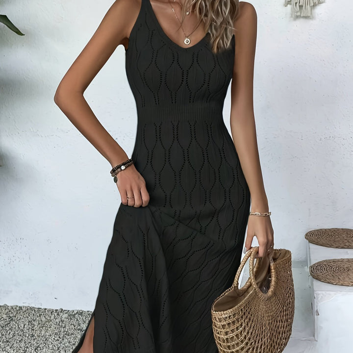 Selvine - Vestido de Mujer de Encaje con Abertura Lateral