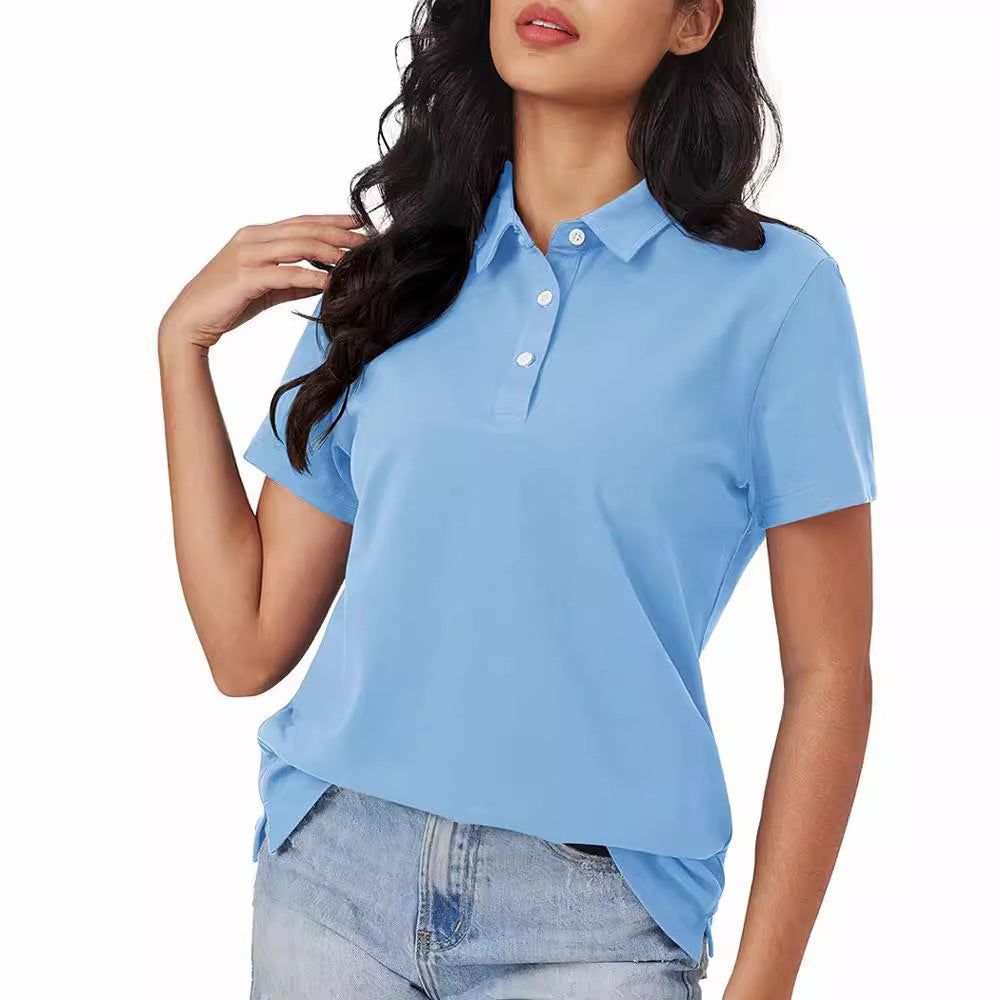 Vivian - Polo básico y universal para mujer con manga corta para el día a día