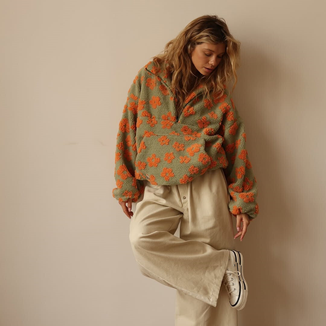 Sofiaa | Sudadera de Polar Acogedora de Invierno con Patrón Floral