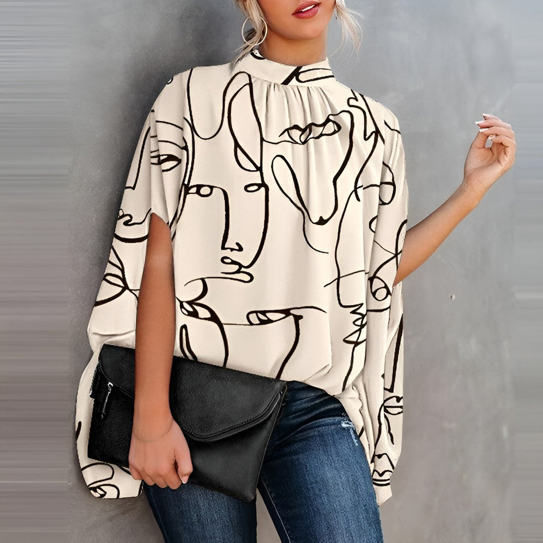 Madge | blusa elegante para mujer con diseño artístico, casual y estilosa