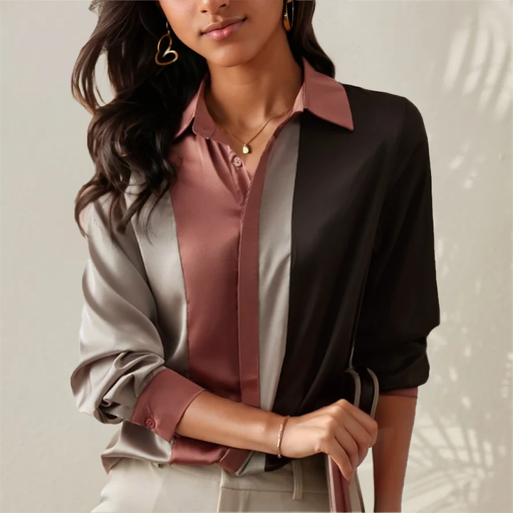 Chris | Blusa de mujer con rayas verticales, camisa elegante para el trabajo y el día a día