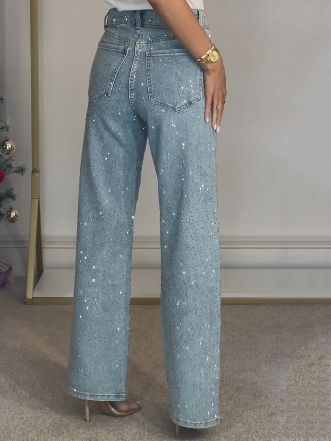 Seravine - Pantalones Anchos para Damas | Brillantes de Invierno