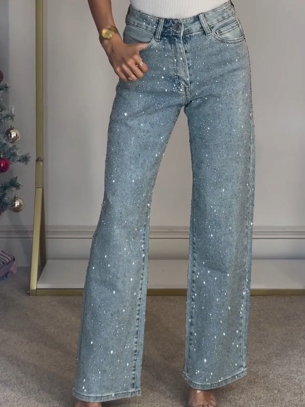 Seravine - Pantalones Anchos para Damas | Brillantes de Invierno