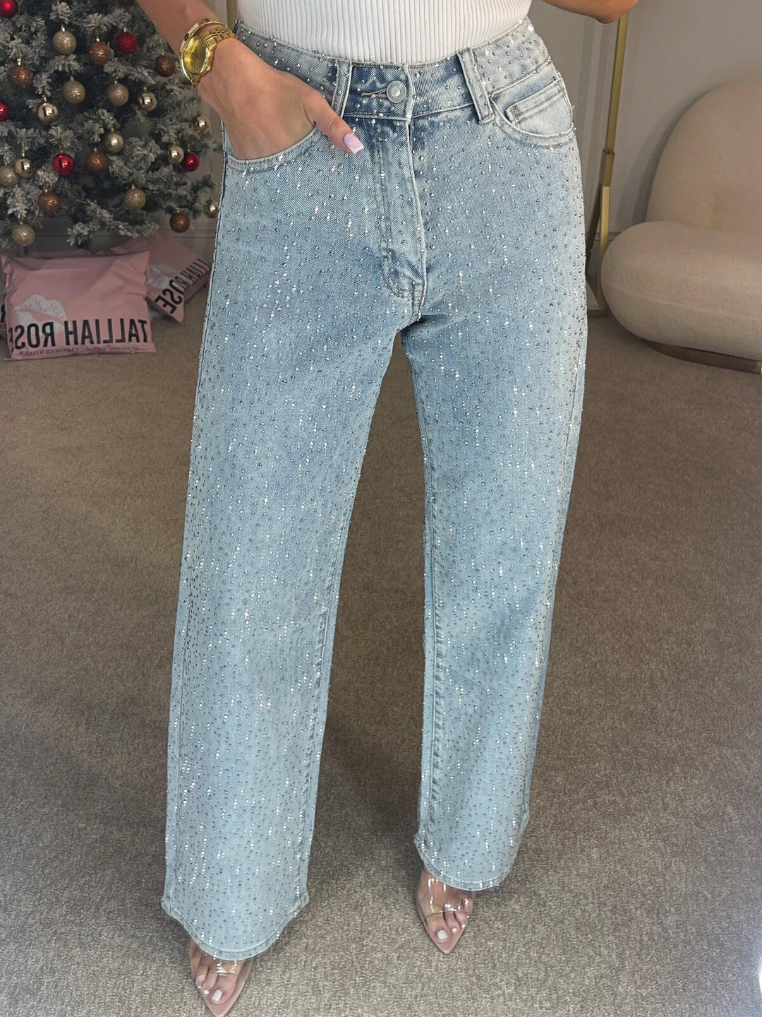 Seravine - Pantalones Anchos para Damas | Brillantes de Invierno