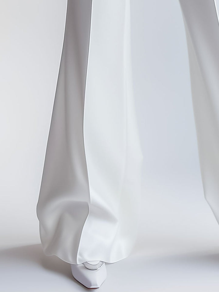 Lotus | Elegantes pantalones blancos de cintura alta