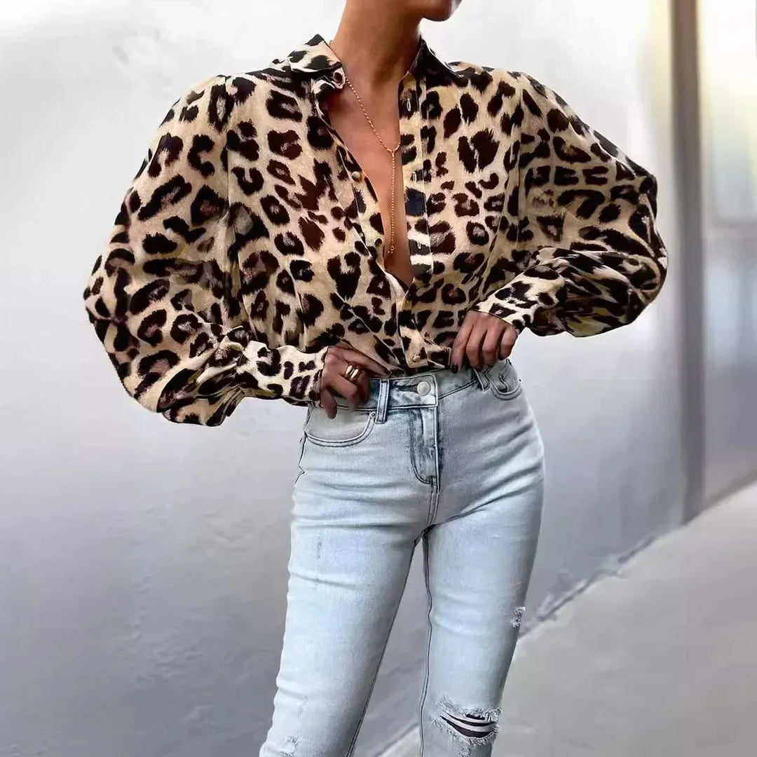 Anaya - Camisa de mujer con mangas abullonadas