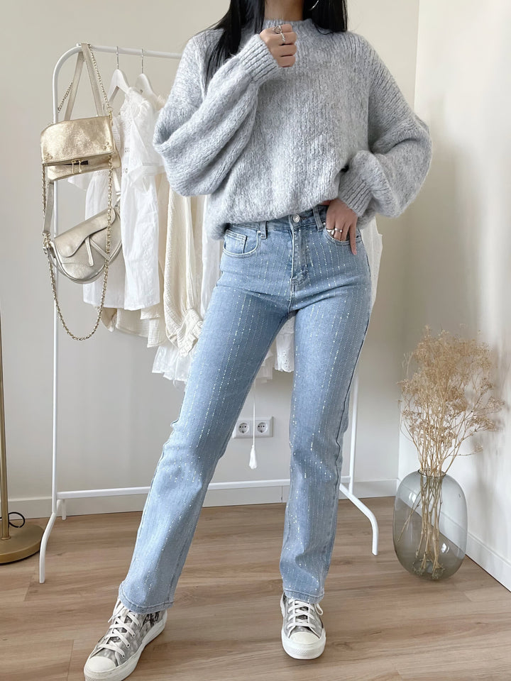 Kamila - Jeans slim fit brillantes con un toque de glamour