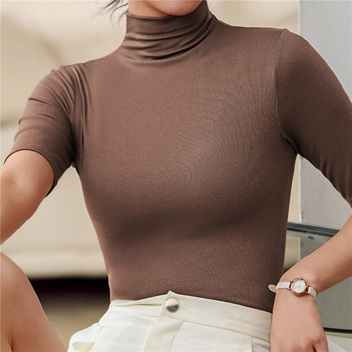 Orseline | Top ultradelgado para mujer con cuello alto sin costuras