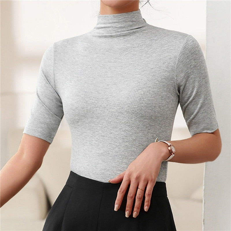 Orseline | Top ultradelgado para mujer con cuello alto sin costuras