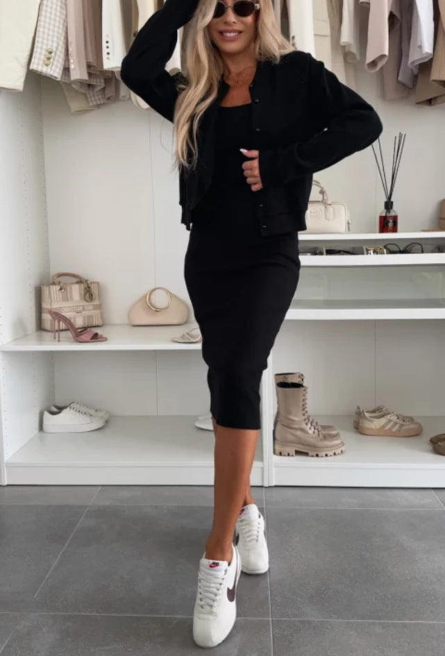 Ardelise – Conjunto de dos piezas para mujer con vestido y bomber