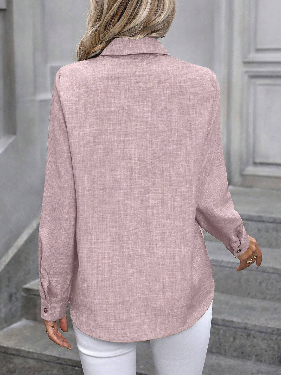 Dalilah | Camisa de mujer con cuello y manga larga, blusa elegante