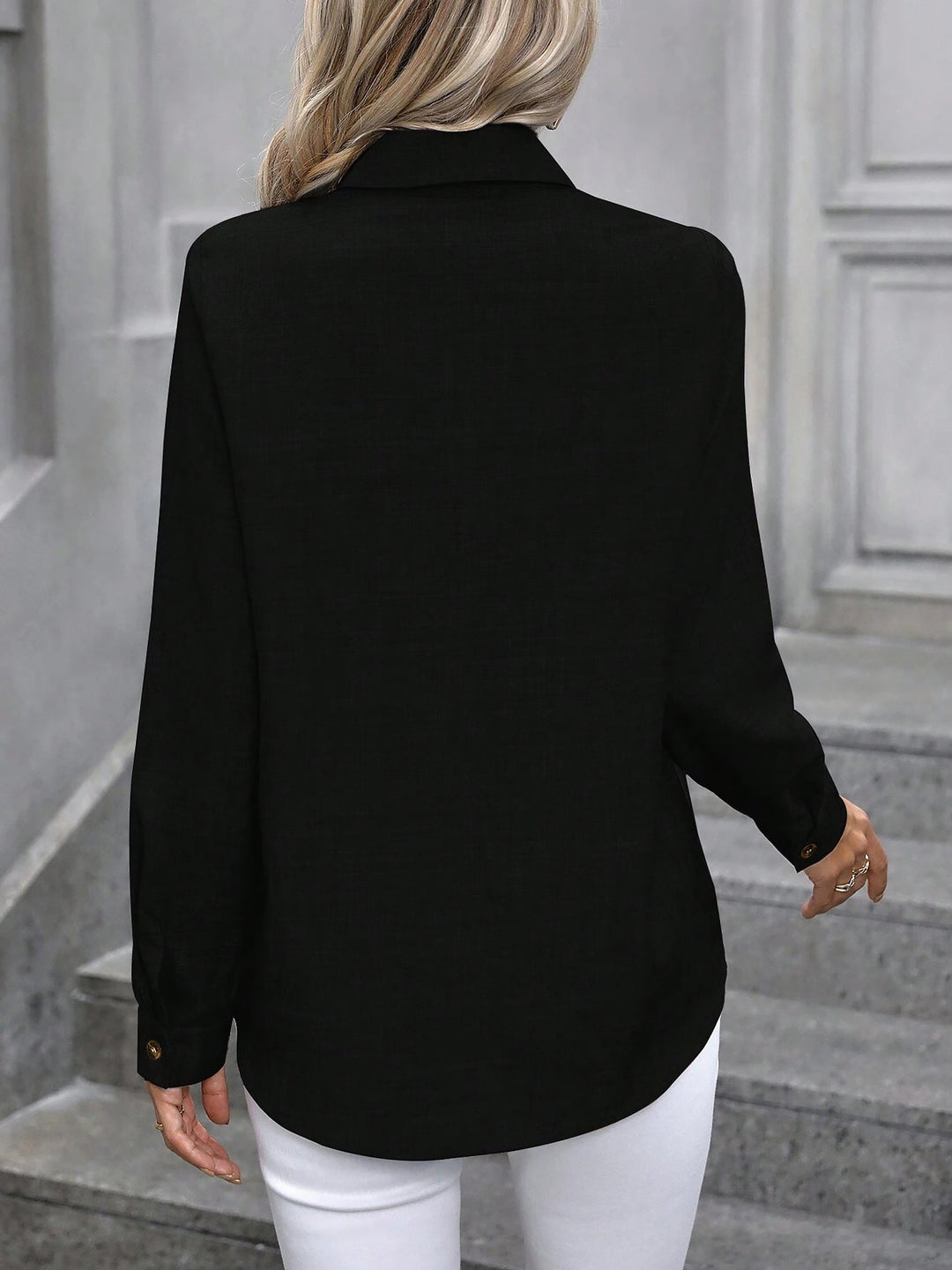 Dalilah | Camisa de mujer con cuello y manga larga, blusa elegante