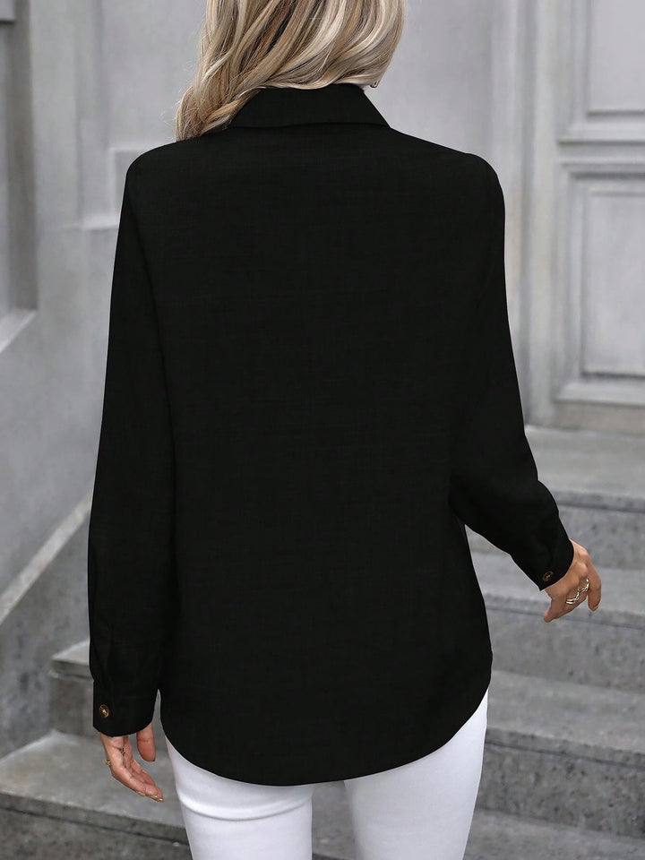 Dalilah | Camisa de mujer con cuello y manga larga, blusa elegante