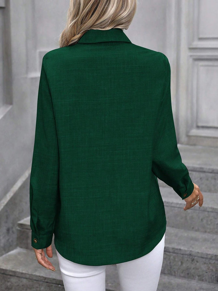 Dalilah | Camisa de mujer con cuello y manga larga, blusa elegante
