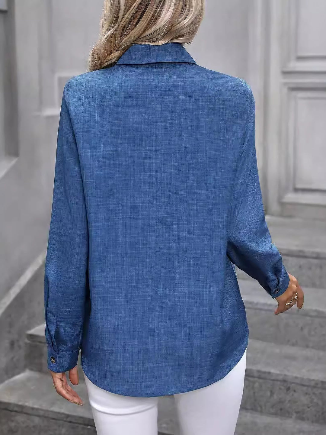 Dalilah | Camisa de mujer con cuello y manga larga, blusa elegante