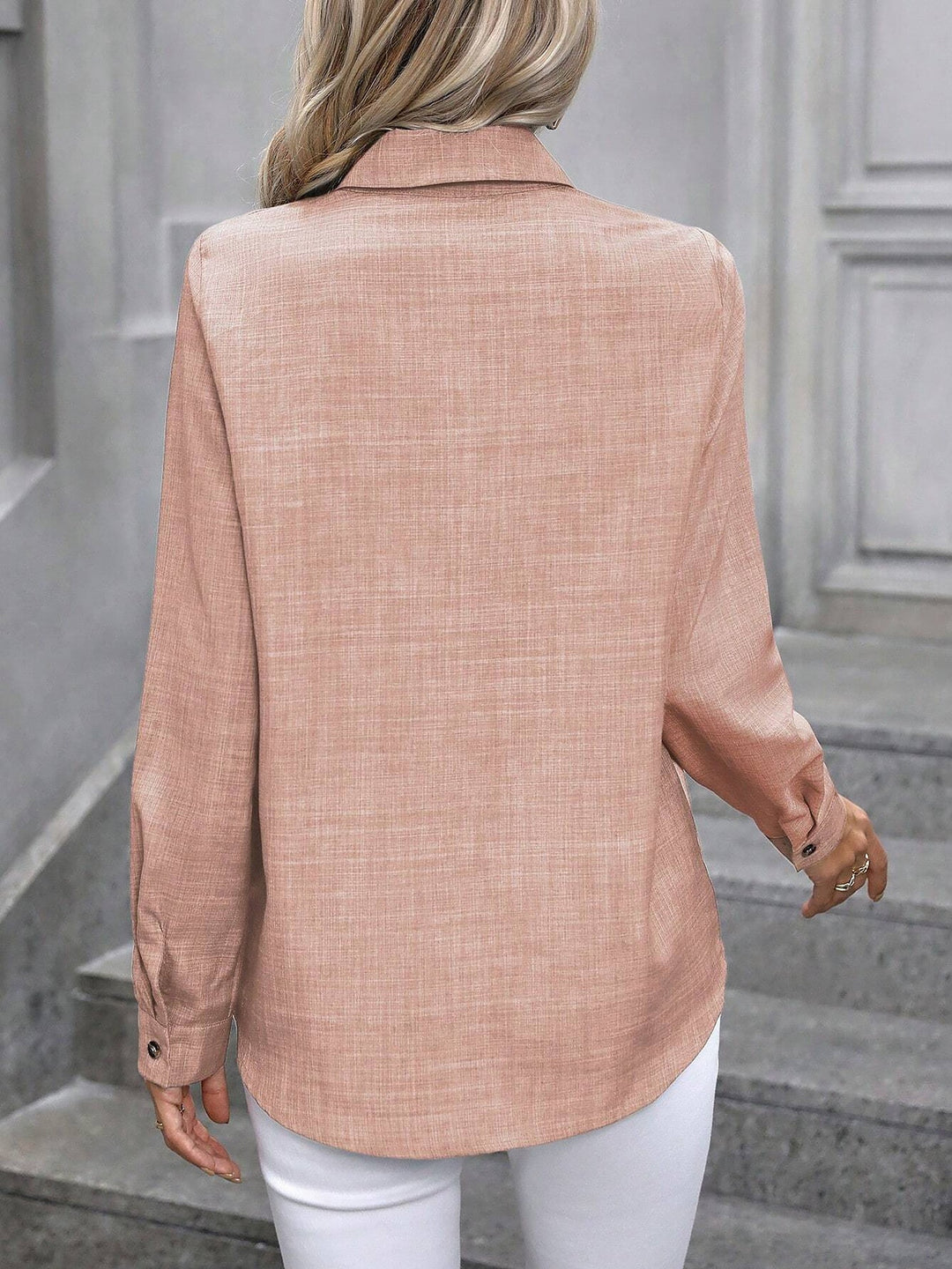 Dalilah | Camisa de mujer con cuello y manga larga, blusa elegante