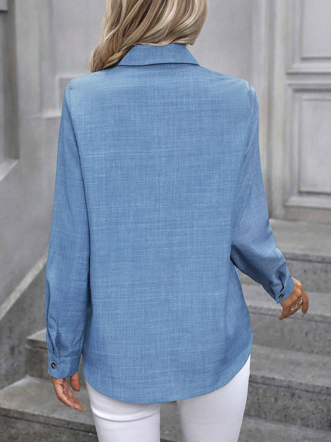 Dalilah | Camisa de mujer con cuello y manga larga, blusa elegante