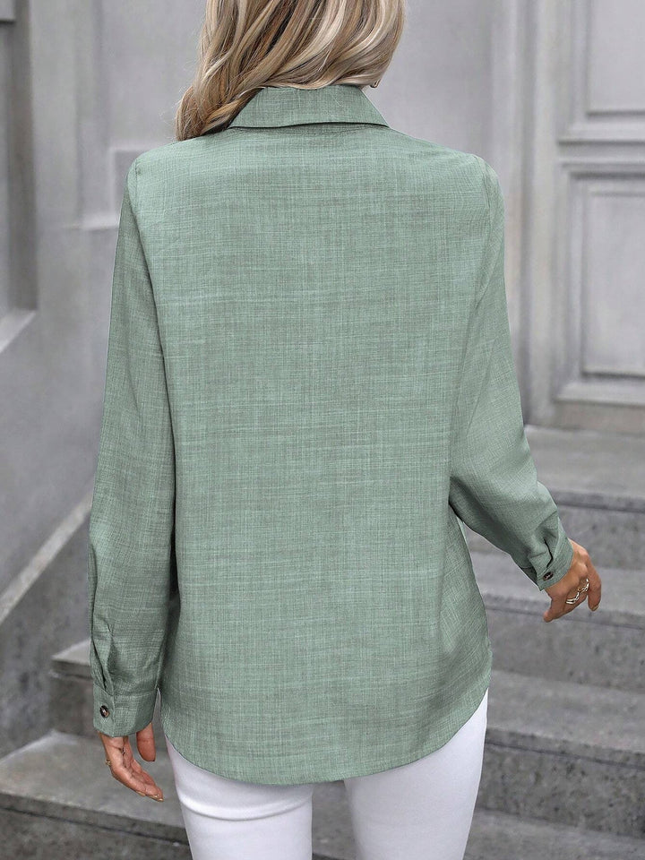 Dalilah | Camisa de mujer con cuello y manga larga, blusa elegante