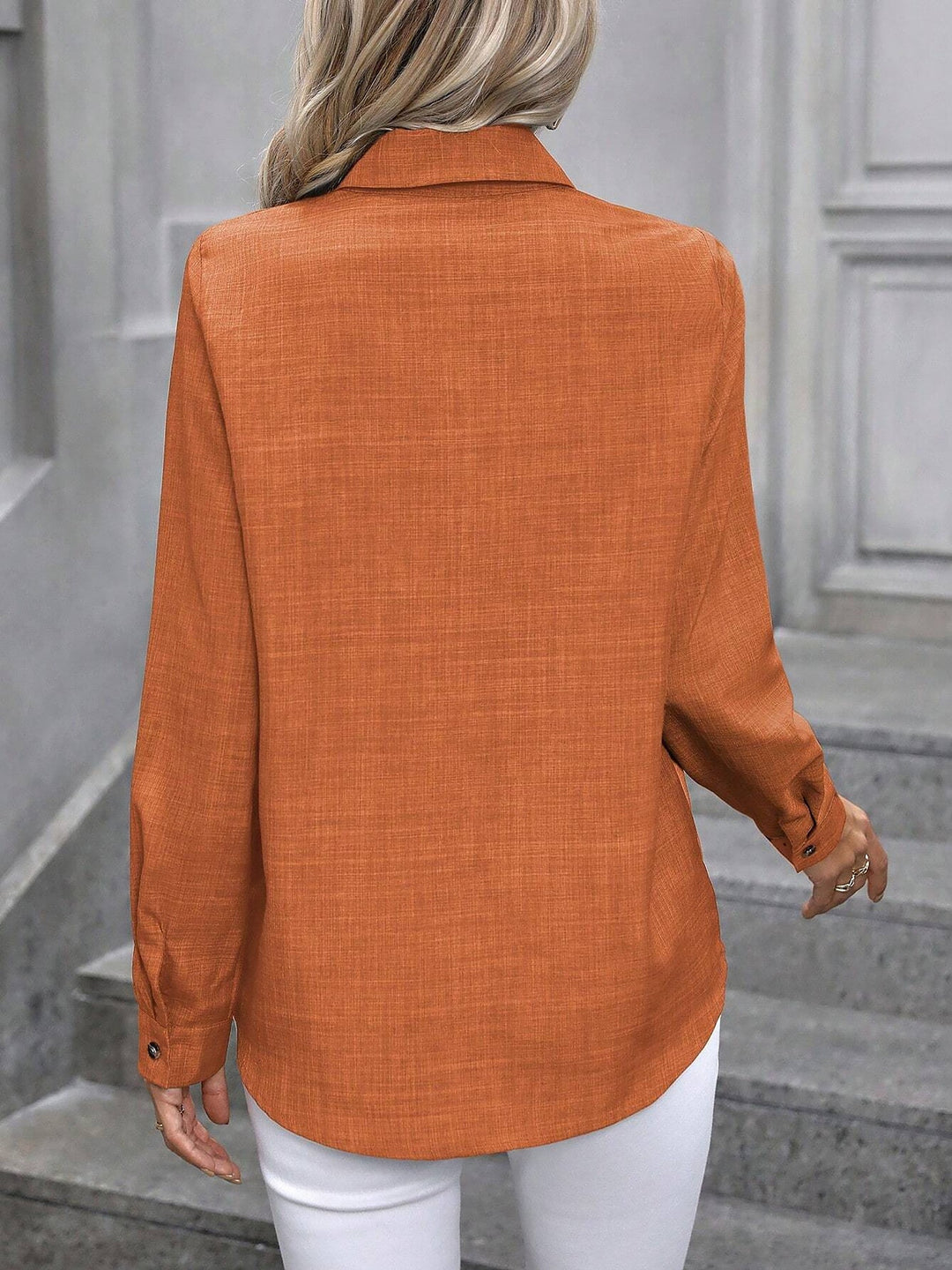 Dalilah | Camisa de mujer con cuello y manga larga, blusa elegante
