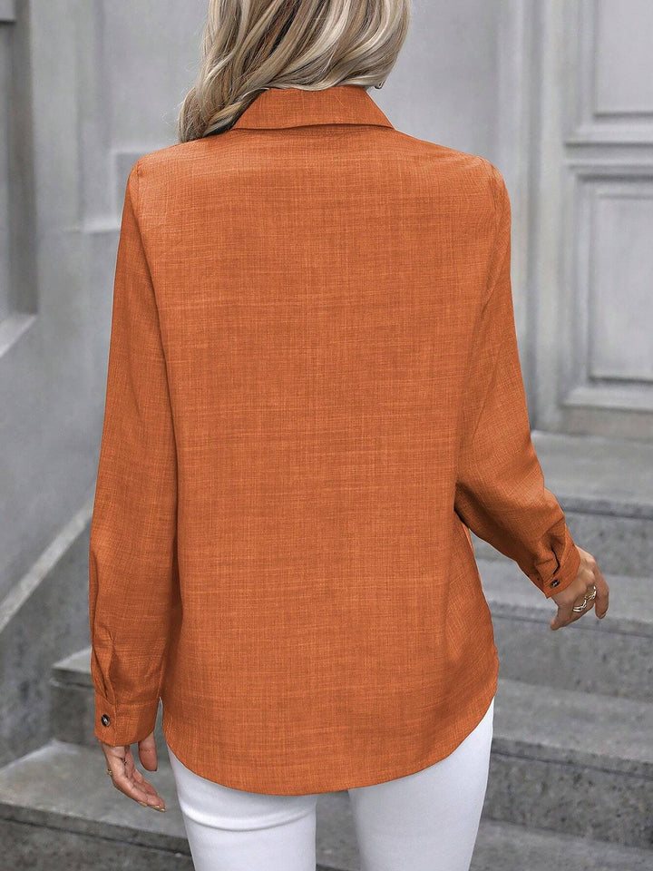 Dalilah | Camisa de mujer con cuello y manga larga, blusa elegante