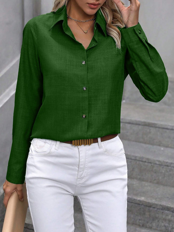 Dalilah | Camisa de mujer con cuello y manga larga, blusa elegante