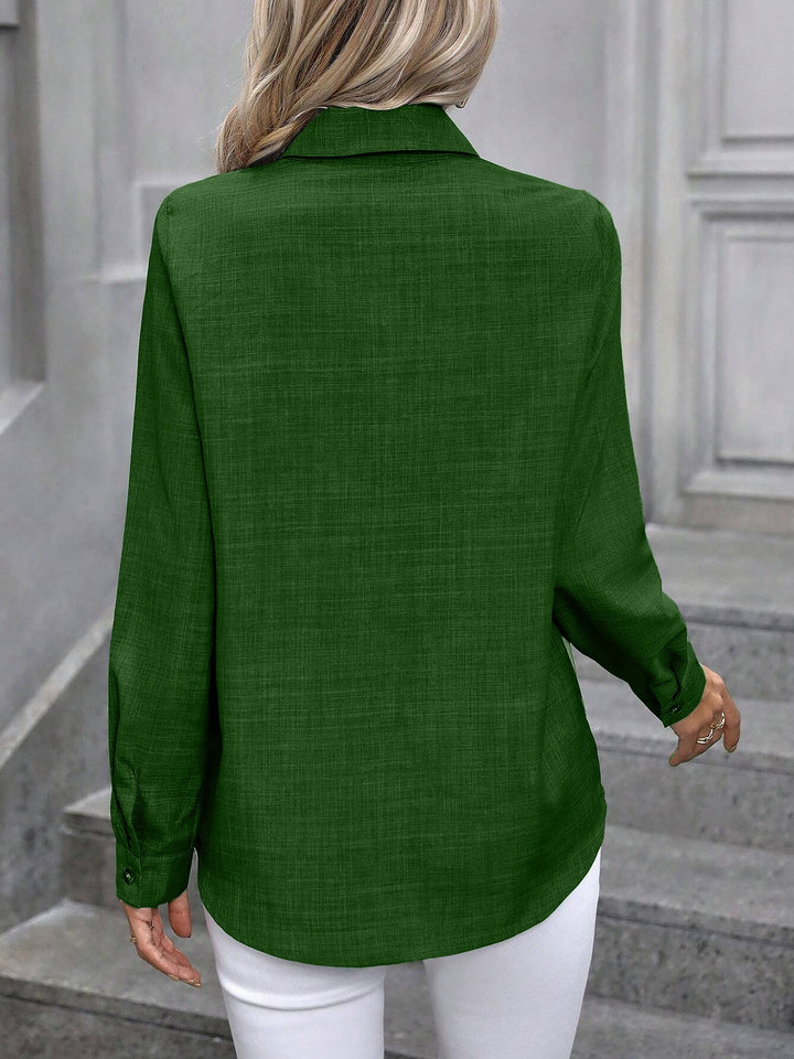 Dalilah | Camisa de mujer con cuello y manga larga, blusa elegante