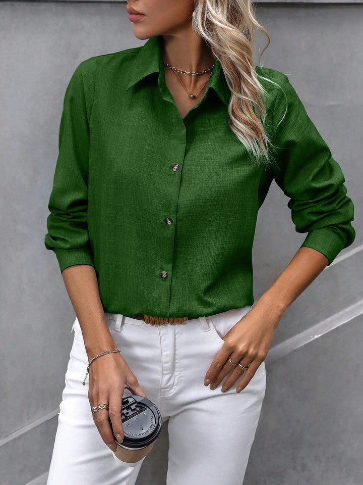 Dalilah | Camisa de mujer con cuello y manga larga, blusa elegante