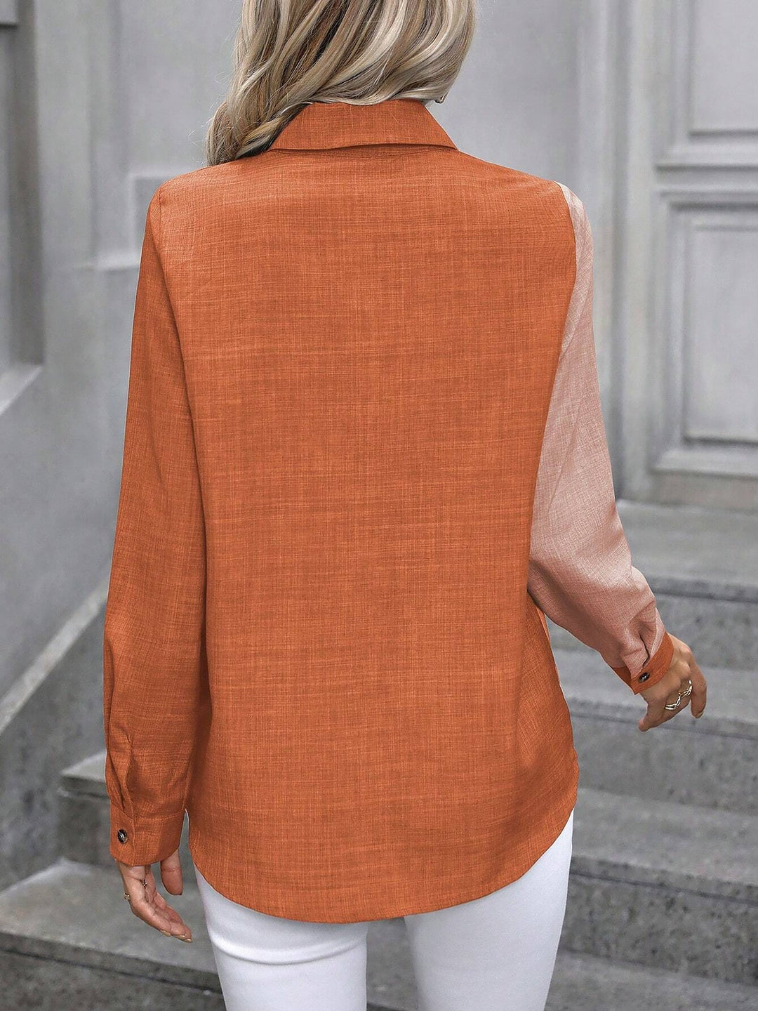 Dalilah | Camisa de mujer con cuello y manga larga, blusa elegante